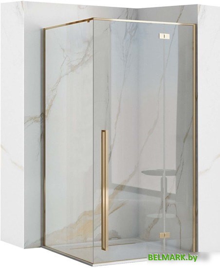 Душевой уголок Rea Fargo 90х90 (золото/прозрачное стекло) - фото