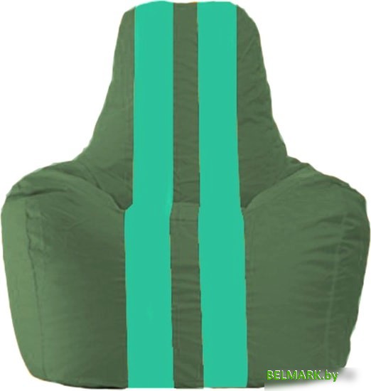 Кресло-мешок Flagman Спортинг С1.1-66 (тёмно-зелёный/бирюзовый) - фото