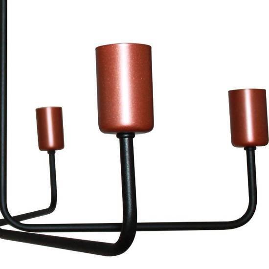 Люстра средней высоты Элетех Сити 161 НПБ 01-6х60-113 Е27 1005404569 (черный медь) - фото2