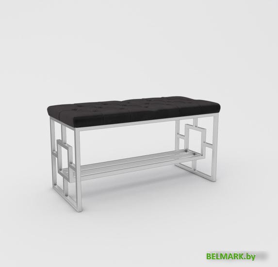 Банкетка Hype Mebel Квадро Люкс (белый/черный) - фото