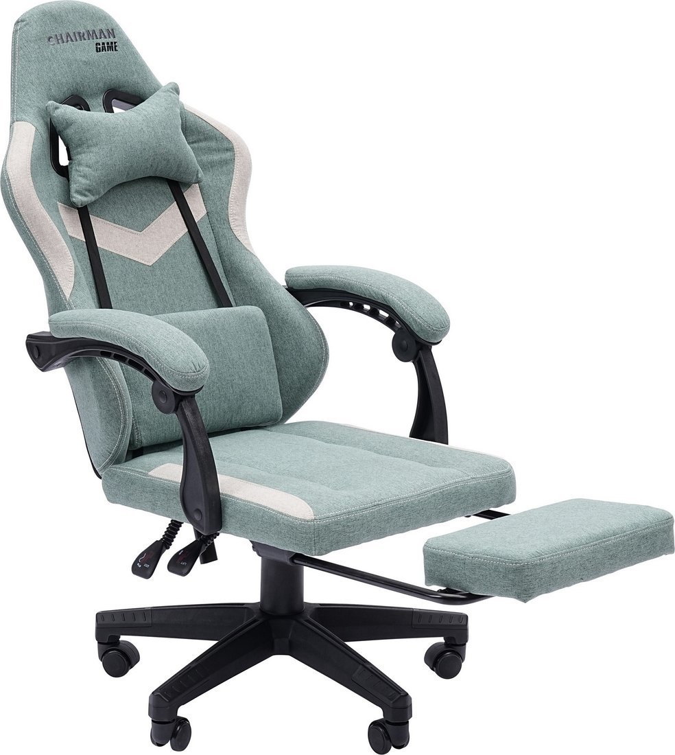 Игровое (геймерское) кресло CHAIRMAN CH26 (ткань, зеленый/бежевый) - фото2