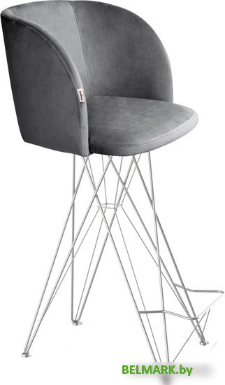 Стул с подлокотниками Sheffilton SHT-ST33/S66 (угольно-серый/хром лак) - фото