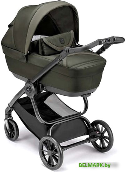Универсальная коляска CAM Posh (2 в 1, оливковый/рама матовый черный) - фото
