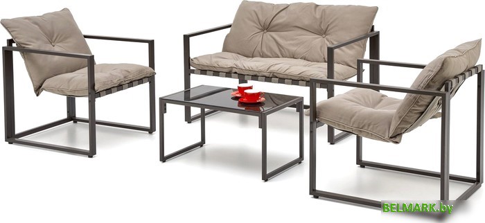 Набор садовой мебели Halmar Shark (черный/капучино) - фото