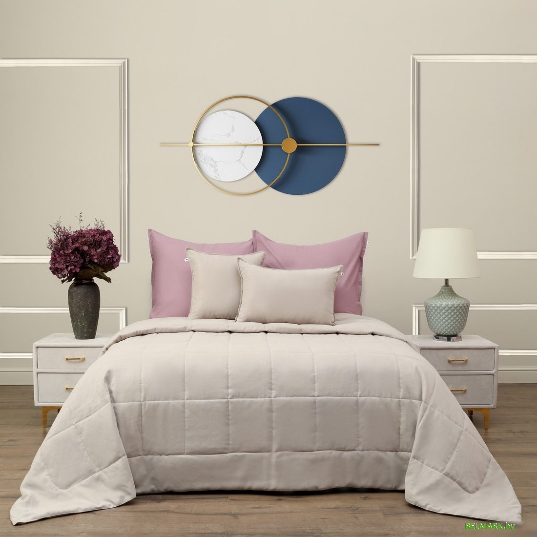 Набор текстиля для спальни Sofi De MarkO Доминико 240х260 Пок-Дом-240х260cл (серый/лиловый) - фото2