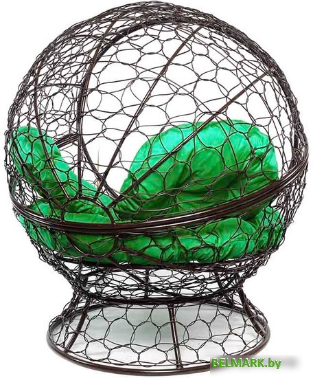 Кресло M-Group Апельсин 11520204 (коричневый ротанг/зеленая подушка) - фото2