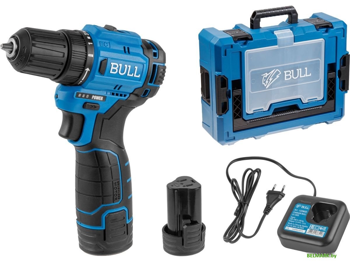 Дрель-шуруповерт Bull SR 1203 1329879 (с 2-мя АКБ, кейс) - фото
