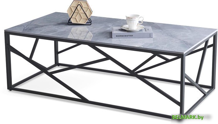 Журнальный столик Halmar Universe 2 (серый мрамор/черный) - фото