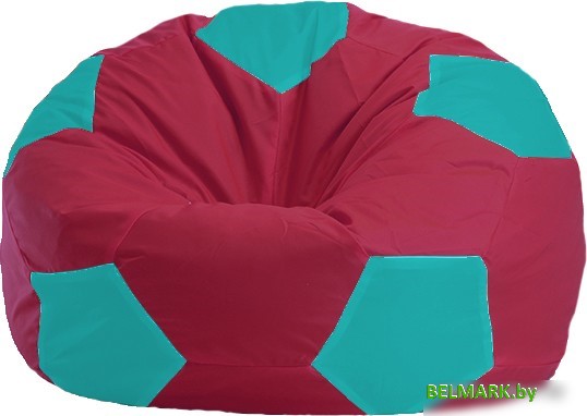 Кресло-мешок Flagman Мяч Стандарт М1.1-311 (бордовый/бирюзовый) - фото