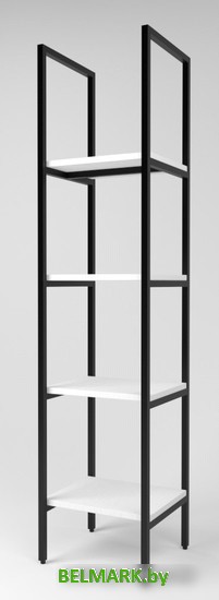 Стеллаж Дабер 001 СТ1.0.2.5 (черный/белый) - фото